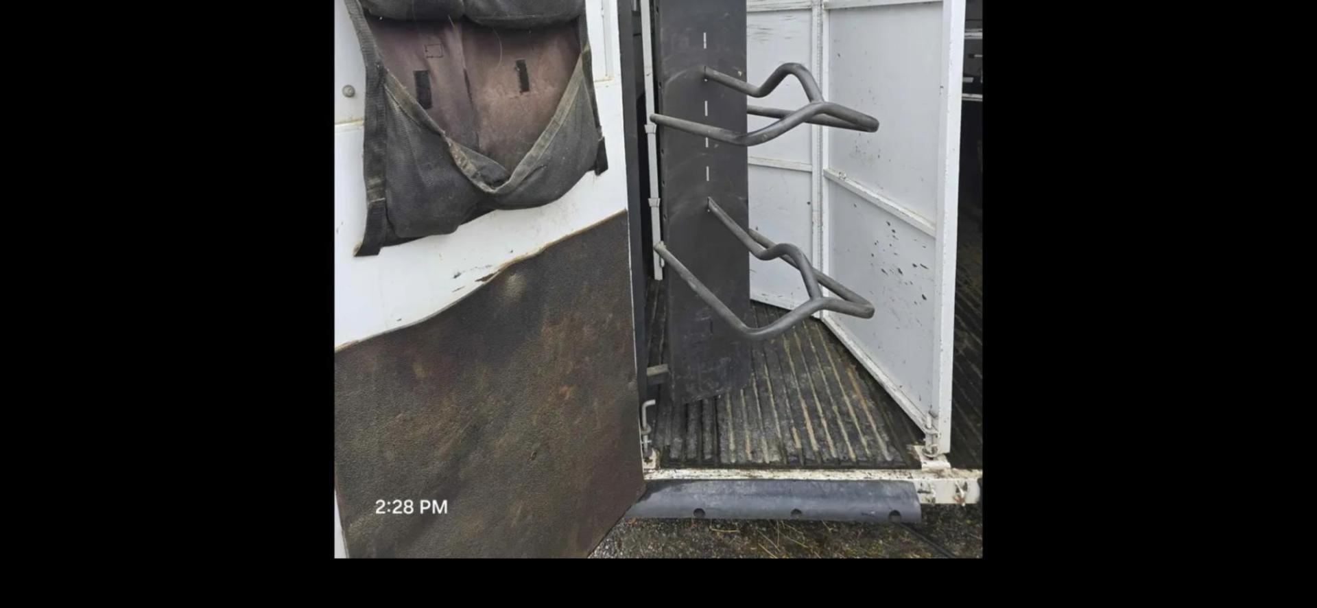 2004 White Logan Qualifier , located at 923 US HWY 87 E., Billings, MT, 59101, (406) 245-0456, 45.795788, -108.451881 - 2004 Logan Qualifier 3 Horse LQ Located in Billings MT 2004 Logan Qualifer 3 horse slant. 7' wide and aluminum on steel. Ac...forced air heat... 3 cubic fridge... full bath shower toilet... front queen... couch folds into a bed.... top hay rack...90 inch height inside horse area... slant 2 - Photo#6