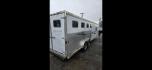 2003 White Exiss XT408 , located at 923 US HWY 87 E., Billings, MT, 59101, (406) 245-0456, 45.795788, -108.451881 - 2003 Exiss XT408 4 Horse LQ Located in Billings MT $27,900 4 horse slant with 10' living quarters, 7' wide, front queen bed, booth dinette makes into a bed, aluminum on aluminum, fridge, hot water, a/c, manual jack, fold down windows on the front, tires at 90%, bearings packed and ready to rode - Photo#2