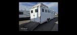 2003 White Feather Lite 4 Horse , located at 923 US HWY 87 E., Billings, MT, 59101, (406) 245-0456, 45.795788, -108.451881 - 2003 Feather Lite 4Horse LQ Located in Billings $33,900 2003 FeatherLite 4 horse 8 wide... huge mid tack... Slide... Onan 7k Generator w auto remote start... hay rack... 14ply 2020 tires 90%... dual auto front jacks... aluminum on aluminum.... no mangers w collapsible rear tack... rear ramp - Photo#1