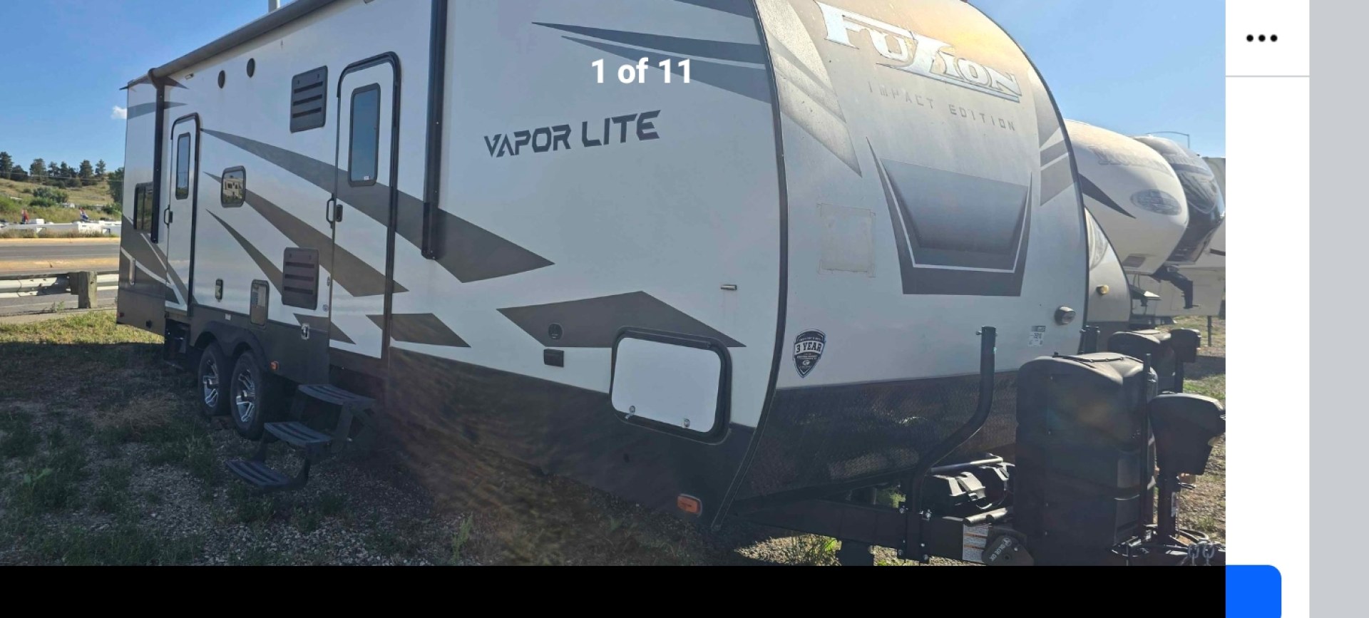 2021 White Keystone Fuzion , located at 923 US HWY 87 E., Billings, MT, 59101, (406) 245-0456, 45.795788, -108.451881 - 2021 Fusion Vapor Lite Impact Located in Billings MT $34,900 This is a really nice 29' toy hauler with 2 slides, dual auto A/C, Solar panel, 8 cubic foot refrigerator, on demand hot water heater, 18 gal fuel station. Auto front, rear and tongue jacks. 10' garage, full rear screened in patio,- Photo#0