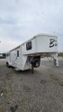 2012 White Bison Trail Express , located at 923 US HWY 87 E., Billings, MT, 59101, (406) 245-0456, 45.795788, -108.451881 - 2012 Bison Trail Epress 380 LQ Located in Billings MT $25,900 This is a really nice 2 owner, 3 horse, 7' wide, living quarter horse trailer. Aluminum on steel, auto awning and auto front jacks, full bath, shower, toilet, a/c, furnace, hot water, stud stall, fold down windows on front. Front que- Photo#1