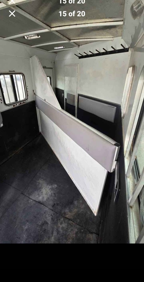 2012 White Bison Trail Express , located at 923 US HWY 87 E., Billings, MT, 59101, (406) 245-0456, 45.795788, -108.451881 - 2012 Bison Trail Epress 380 Located in Billings MT $25,900 This is a really nice 2 owner, 3 horse, 7' wide, living quarter horse trailer. Aluminum on steel, auto awning and auto front jacks, full bath, shower, toilet, a/c, furnace, hot water, stud stall, fold down windows on front. Front quee- Photo#14