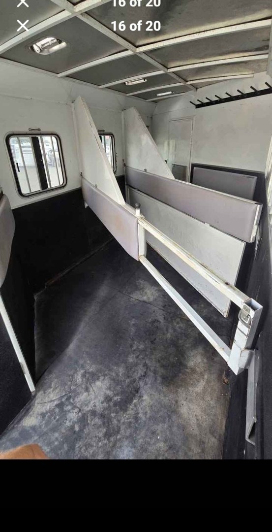 2012 White Bison Trail Express , located at 923 US HWY 87 E., Billings, MT, 59101, (406) 245-0456, 45.795788, -108.451881 - 2012 Bison Trail Epress 380 Located in Billings MT $25,900 This is a really nice 2 owner, 3 horse, 7' wide, living quarter horse trailer. Aluminum on steel, auto awning and auto front jacks, full bath, shower, toilet, a/c, furnace, hot water, stud stall, fold down windows on front. Front quee- Photo#15